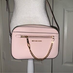 Michael Kors Leather Crossbody Bag Pink